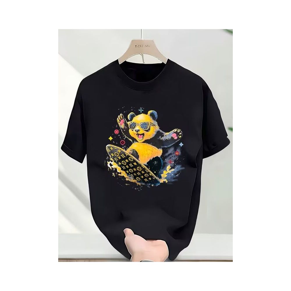 New summer design stylish and versatile letter print short sleeved T shirt for men pure cotton trendy brand short sleeved top image 4
