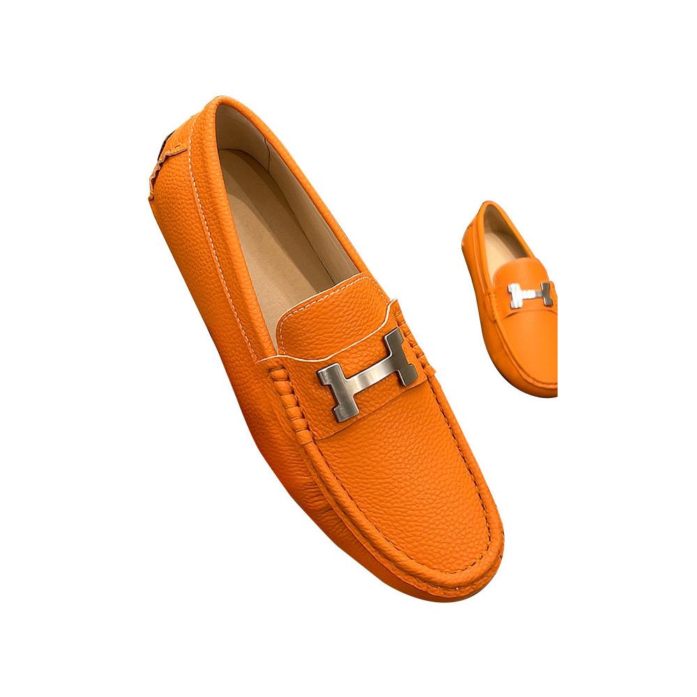 European Style Genuine Leather Loafers for Men Summer 2026 New Style Slip on High End Casual Leather Shoes image 4