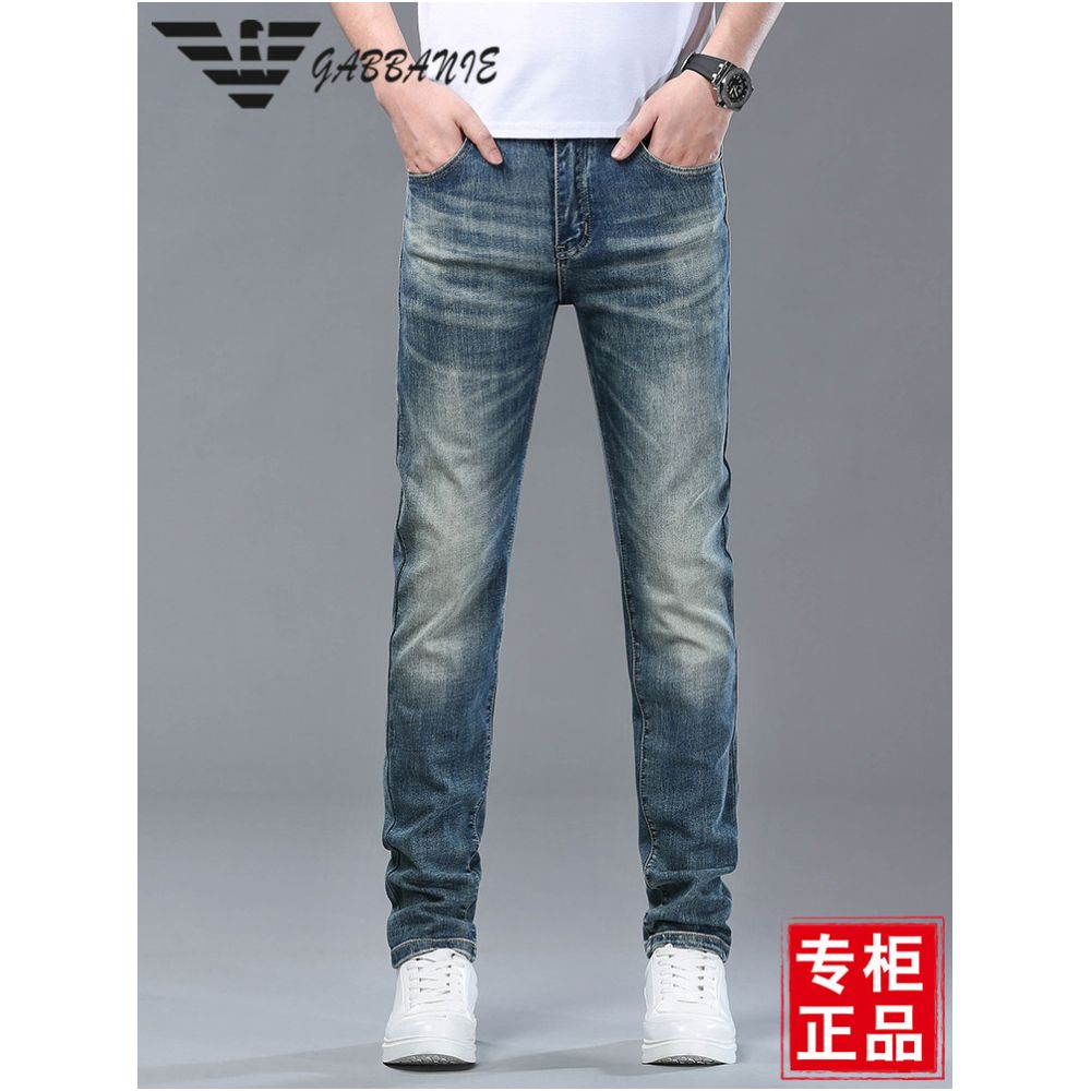 2026 New High End Light Luxury Men s Jeans Thin Stretch Slim Fit Straight Leg Trendy Brand Spring and Autumn Men s Pants image 2