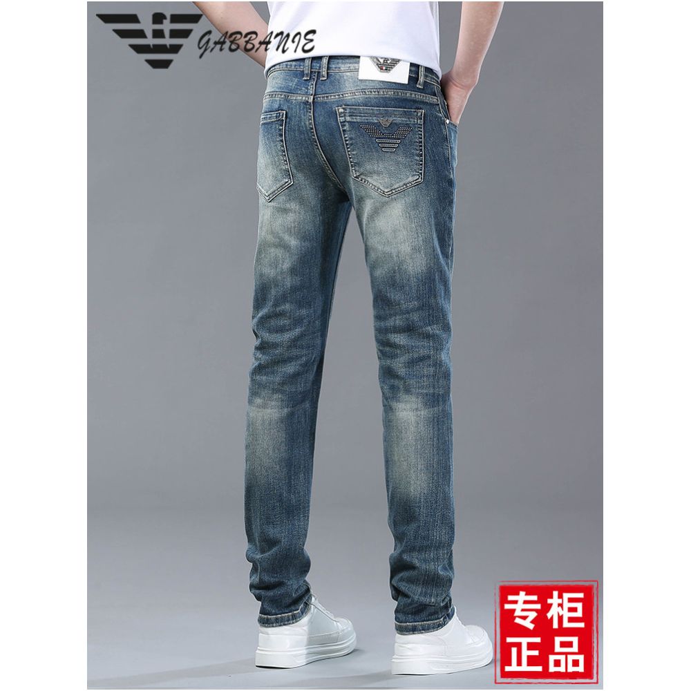 2026 New High End Light Luxury Men s Jeans Thin Stretch Slim Fit Straight Leg Trendy Brand Spring and Autumn Men s Pants image 3