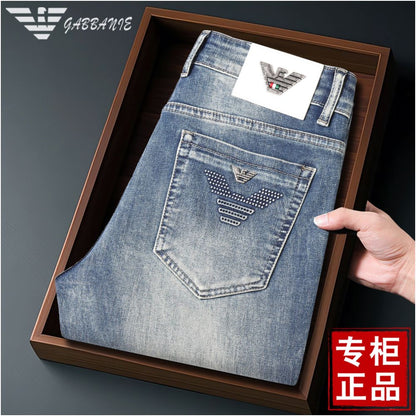 Men's Premium Slim Fit Stretch Jeans – Straight Leg Casual Denim Pants