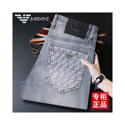 Men's Premium Slim Fit Stretch Jeans – Straight Leg Casual Denim Pants