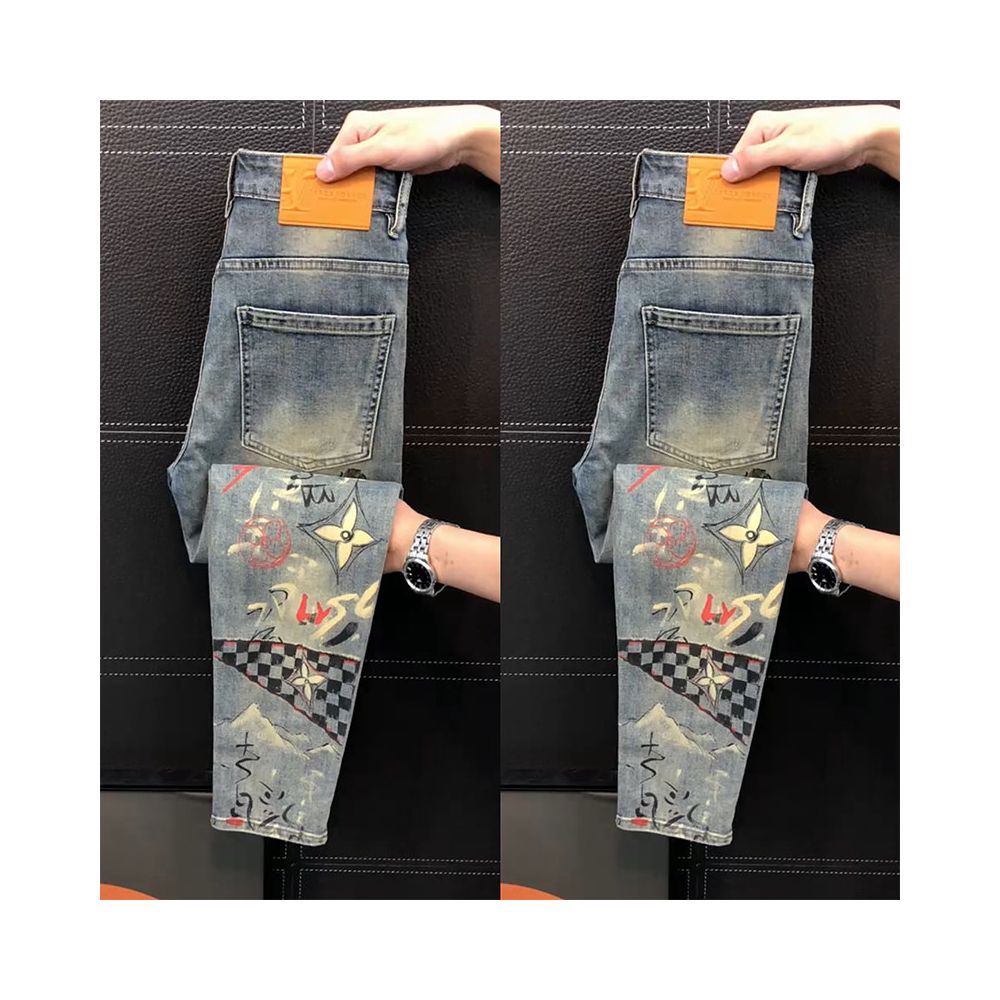 Men's Premium Printed Slim Fit Jeans