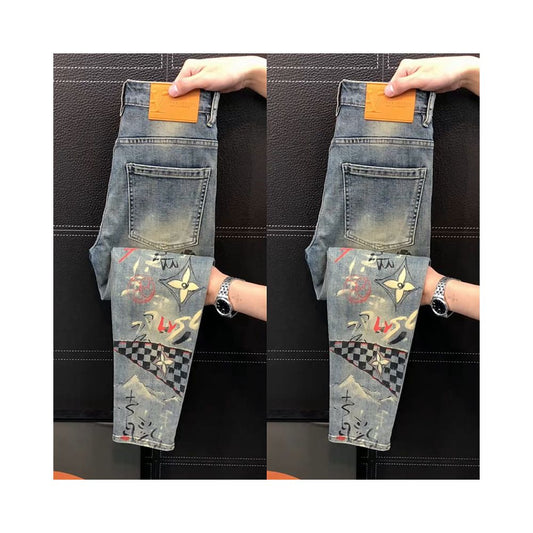 Men's Premium Printed Slim Fit Jeans