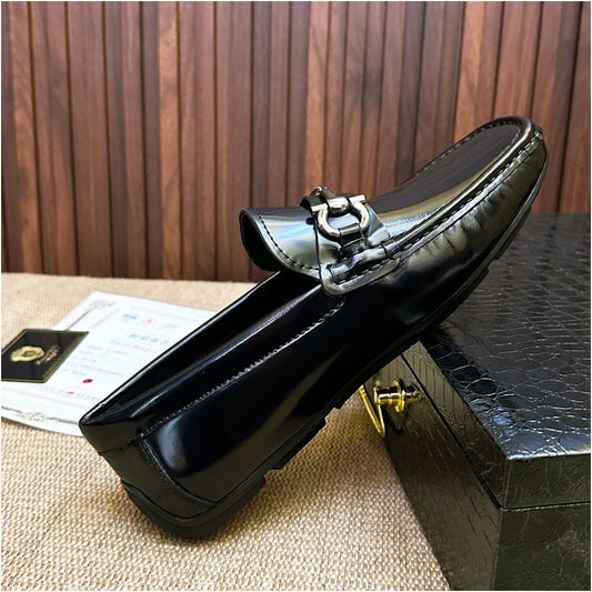Men's Premium Black Patent Leather Loafers