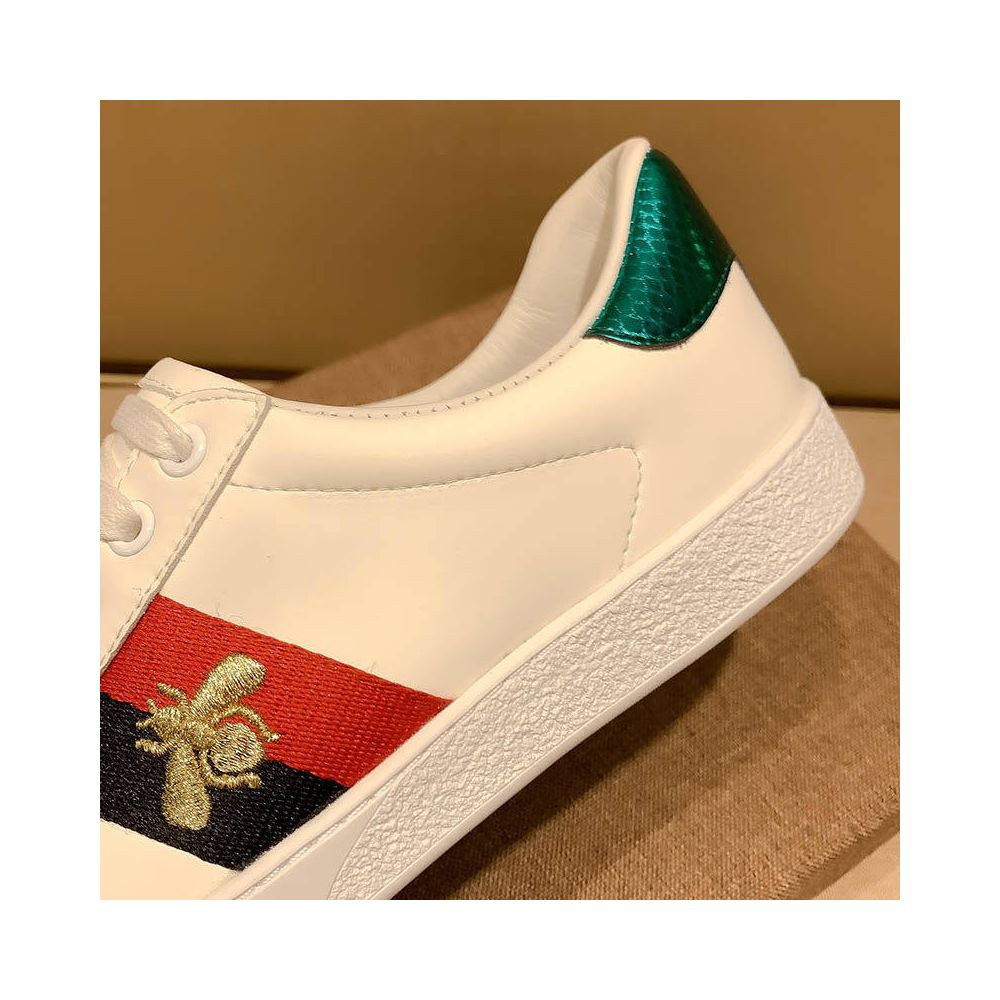 Misida embroidered genuine leather bee white sneakers unisex couple style top layer soft cowhide versatile casual sneakers image 2