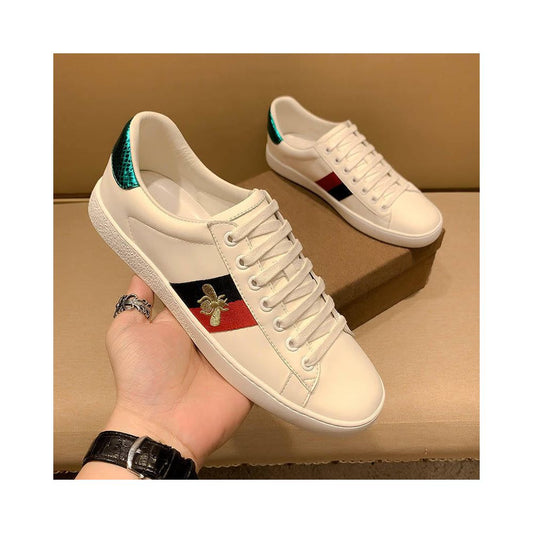 Men's Premium White Leather Casual Sneakers