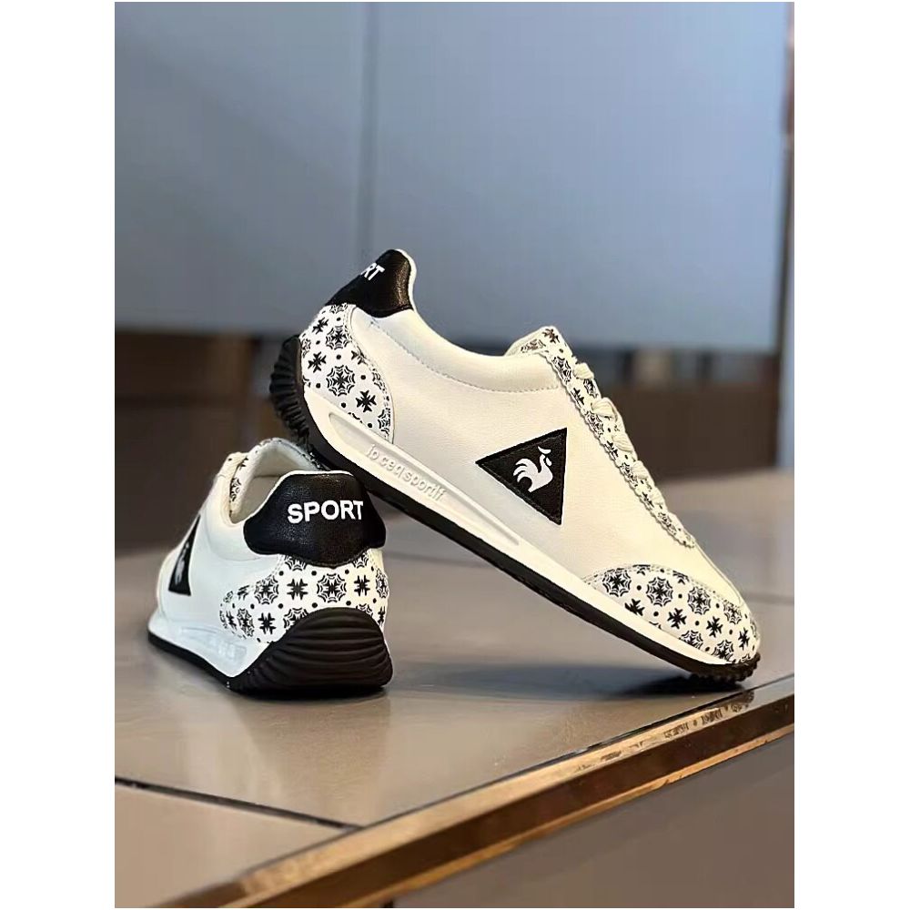 ZongCaoleader trendy genuine leather Agan shoes comfortable soft soled rooster print casual white sneakers image 1