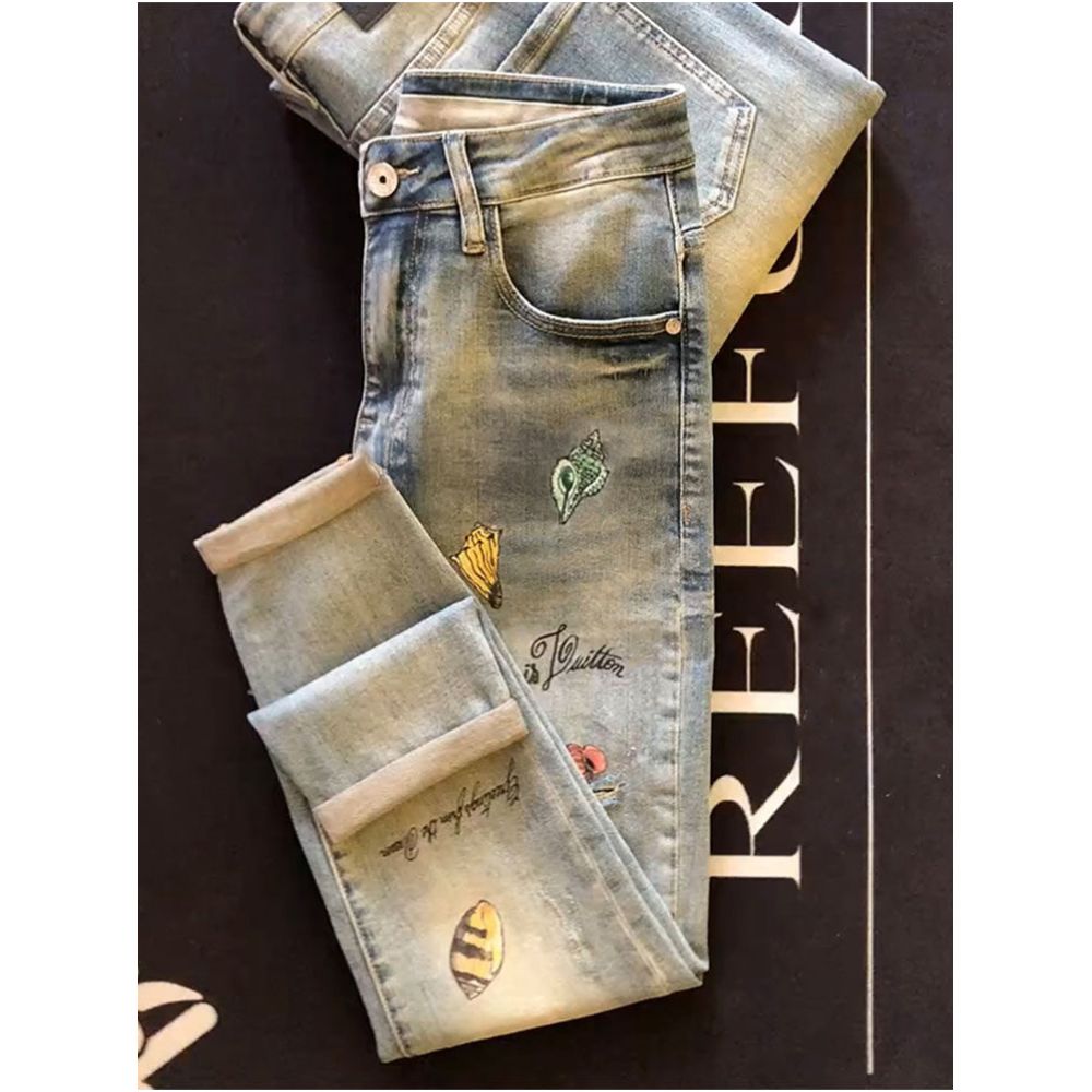 Men's Slim Fit Straight Leg Jeans – Casual Stretch Denim Pants