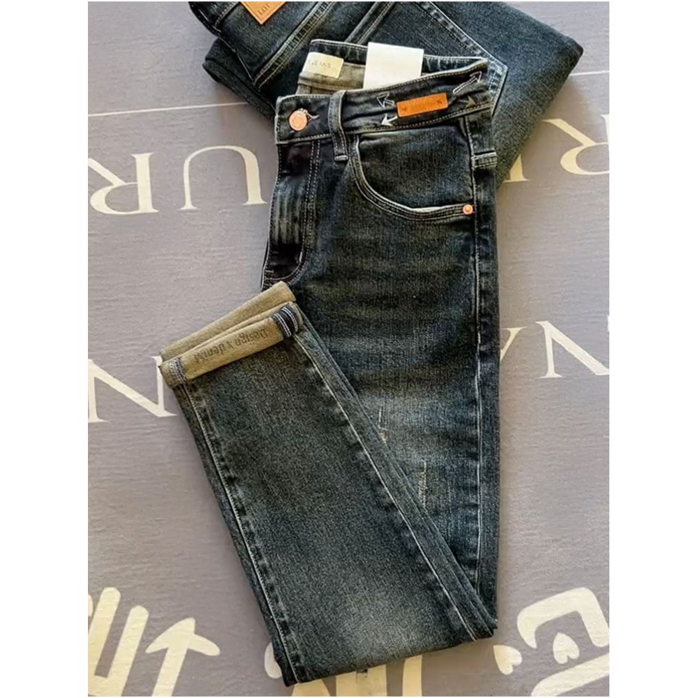 Men's Slim Fit Straight Leg Jeans – Casual Stretch Denim Pants