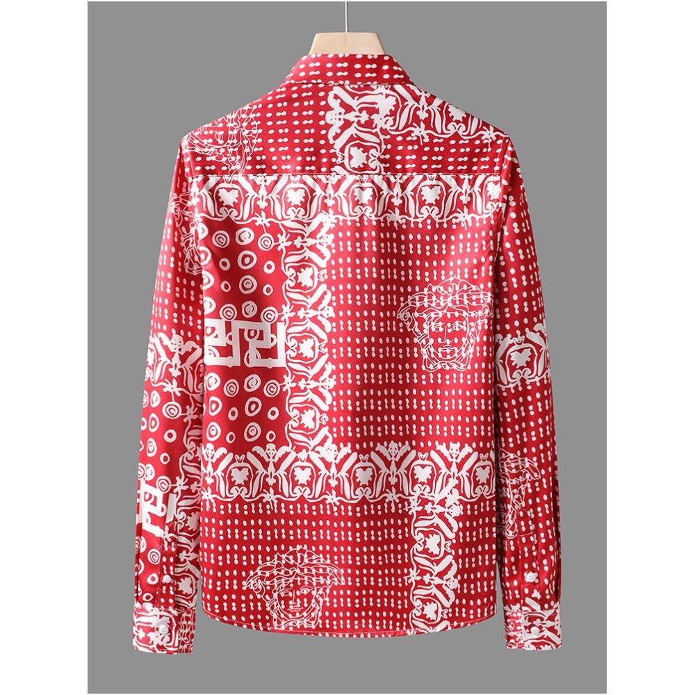 European Style Spring Autumn Printed Shirt Men s Long Sleeve New Style Youthful and Stylish Slim Fit Shirt Personalized Casual Top image 2