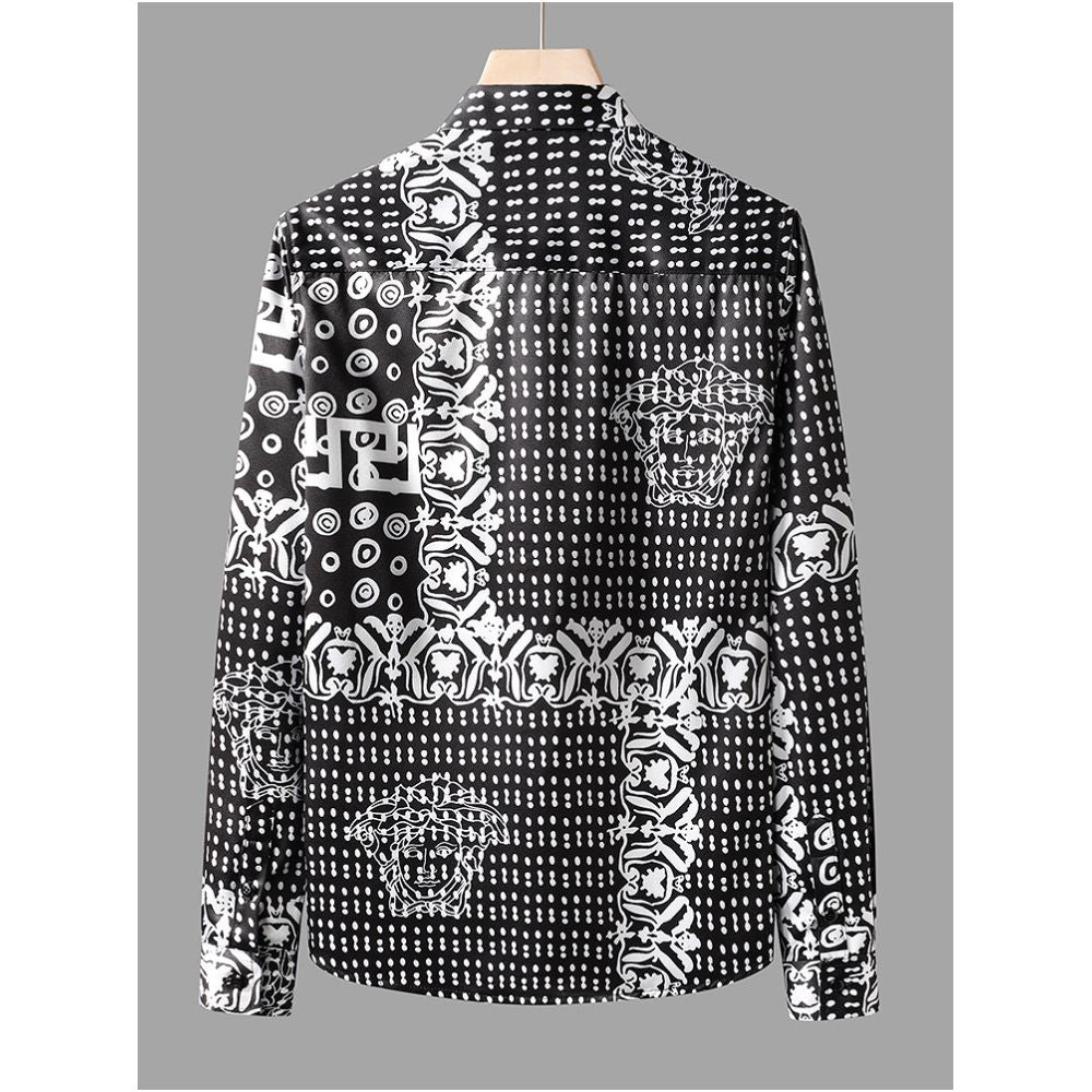 European Style Spring Autumn Printed Shirt Men s Long Sleeve New Style Youthful and Stylish Slim Fit Shirt Personalized Casual Top image 3