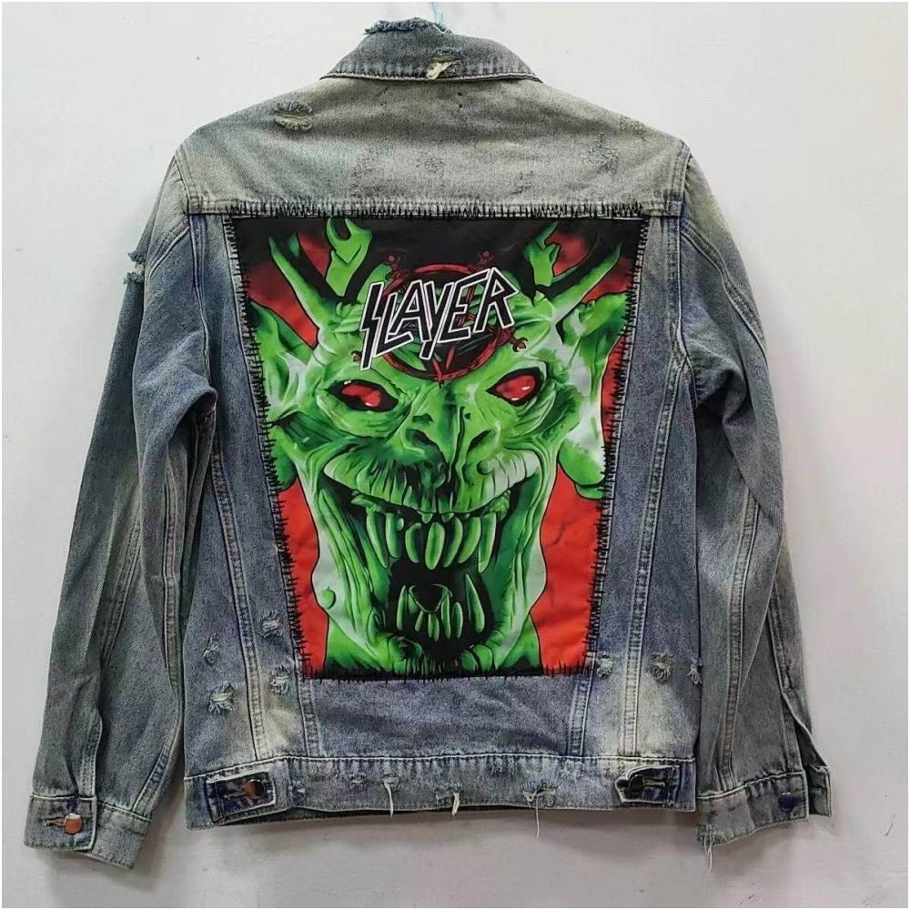 Men's Graphic Denim Jacket – Vintage Streetwear Trucker Jacket