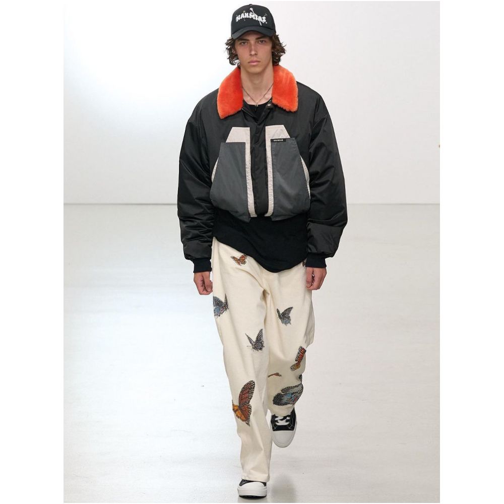 Jayson Tatum s American street style butterfly print athletic trousers men s fitness basketball training loose straight leg sweatpants image 1