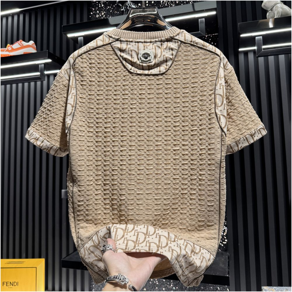 Men's Premium Textured Short Sleeve T-Shirt – European Casual Summer Tee