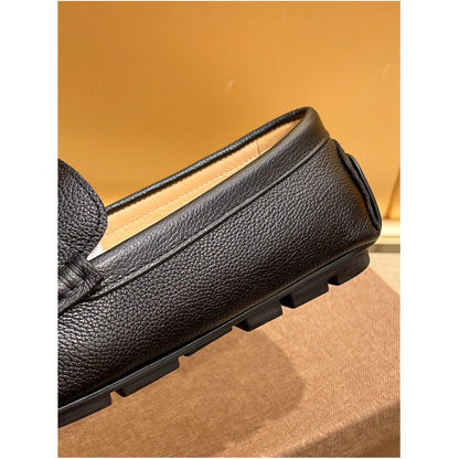 2026 Summer High End Trendy Brand Bee Print Loafers for Men Premium British Business Genuine Leather Casual Shoes image 4