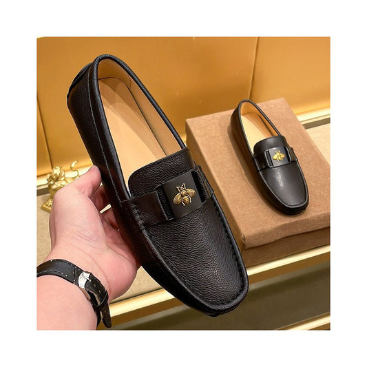Men's Premium Genuine Leather Loafers – Classic Business Slip-On Shoes