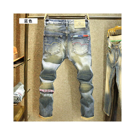 Men's Slim Fit Stretch Jeans – Classic Straight Leg Denim Pants