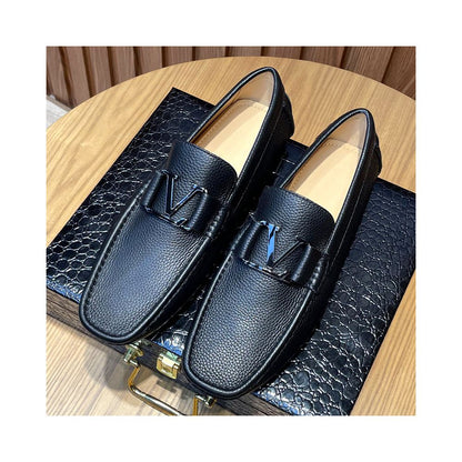 European style luxury brand men s loafers 2026 new summer style genuine leather trendy men s shoes slip on leather shoes image 0