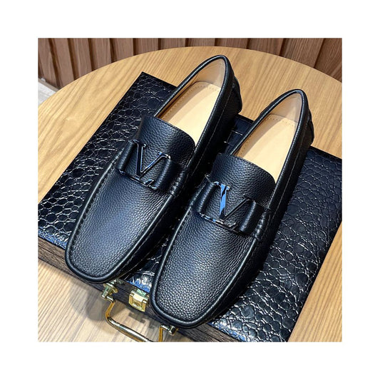 European style luxury brand men s loafers 2026 new summer style genuine leather trendy men s shoes slip on leather shoes image 0