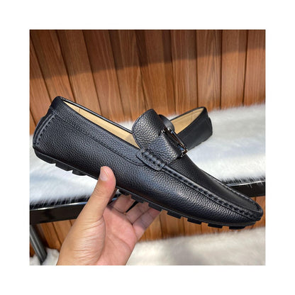 European style luxury brand men s loafers 2026 new summer style genuine leather trendy men s shoes slip on leather shoes image 2