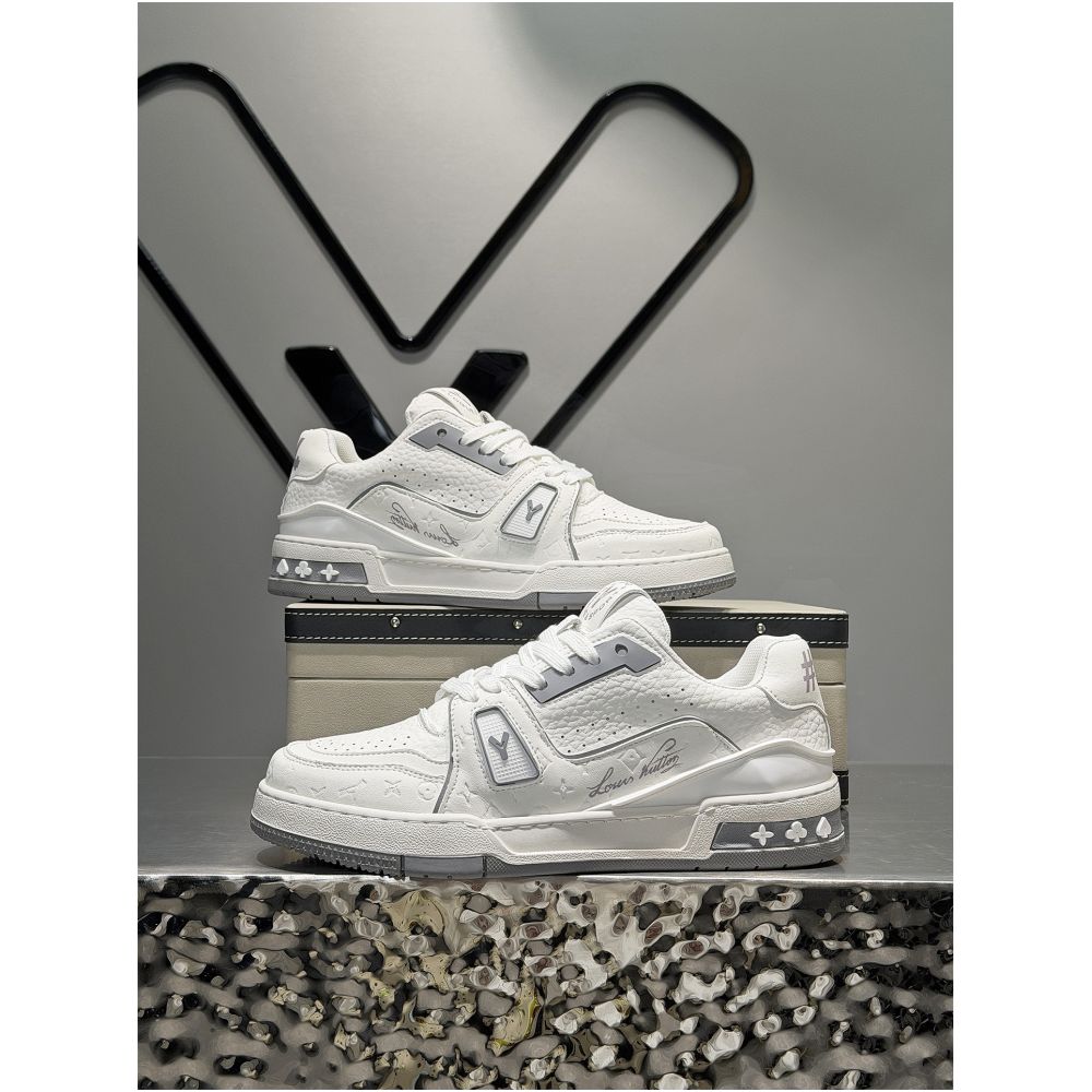 New Men s Sneakers 2026 Summer Trendy Low Top Shoes Korean Style Printed Comfortable White Casual Shoes image 1