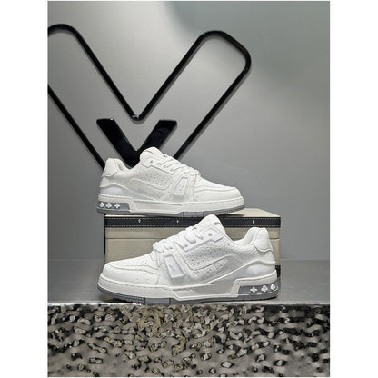 New Men s Sneakers 2026 Summer Trendy Low Top Shoes Korean Style Printed Comfortable White Casual Shoes image 2