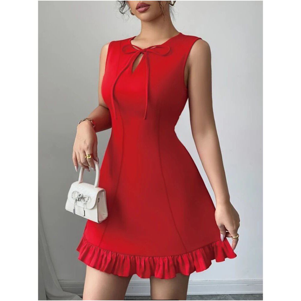Sexy Short Sleeveless Mini Dress Pure A Line Mini Skirt Fas image 4