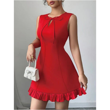 Sexy Short Sleeveless Mini Dress Pure A Line Mini Skirt Fas image 4