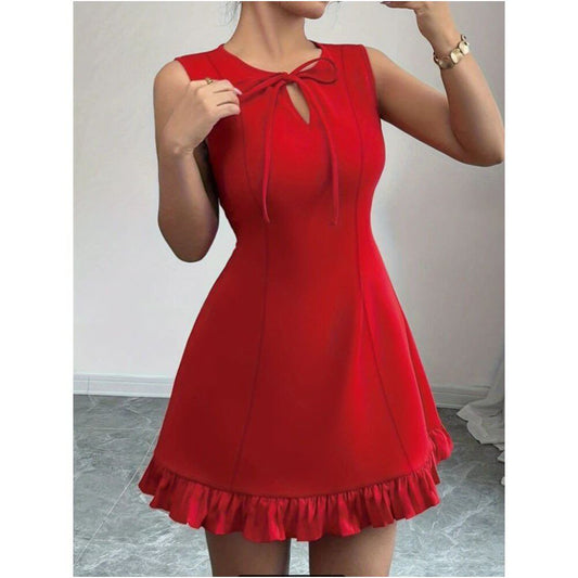 Women's Elegant Sleeveless Ruffle Mini Dress