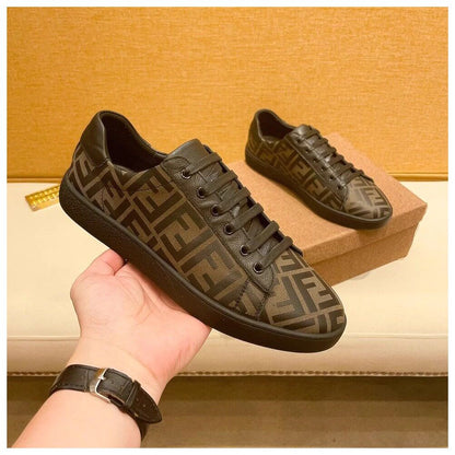 European Style Black Sneakers for Men 2026 New Trendy Genuine Leather Shoes Casual Shoes Comfortable and Breathable Sports Shoes image 0